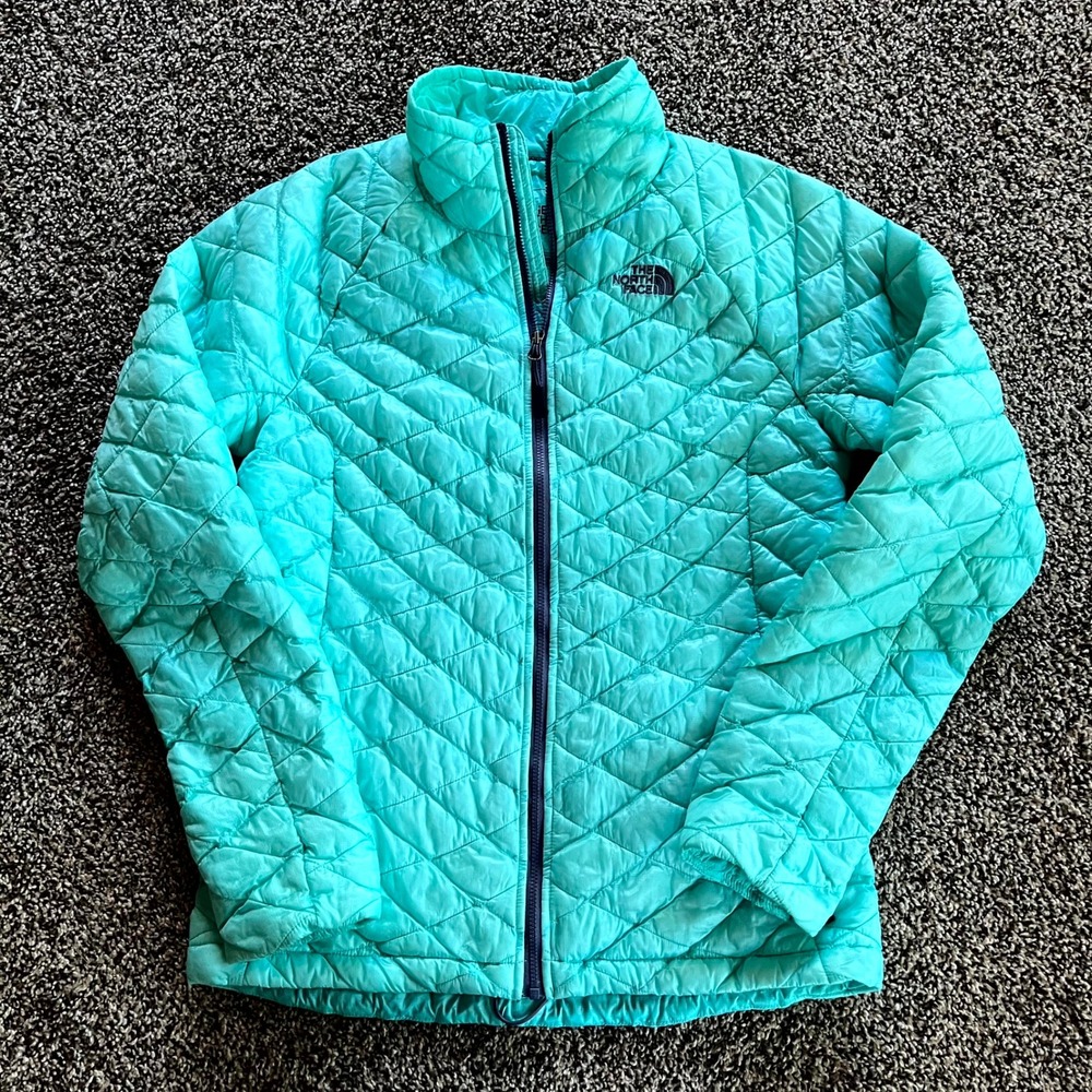 The North Face Jacket ThermoBall Aqua Blue Packable Quilted Puffer Coat Small